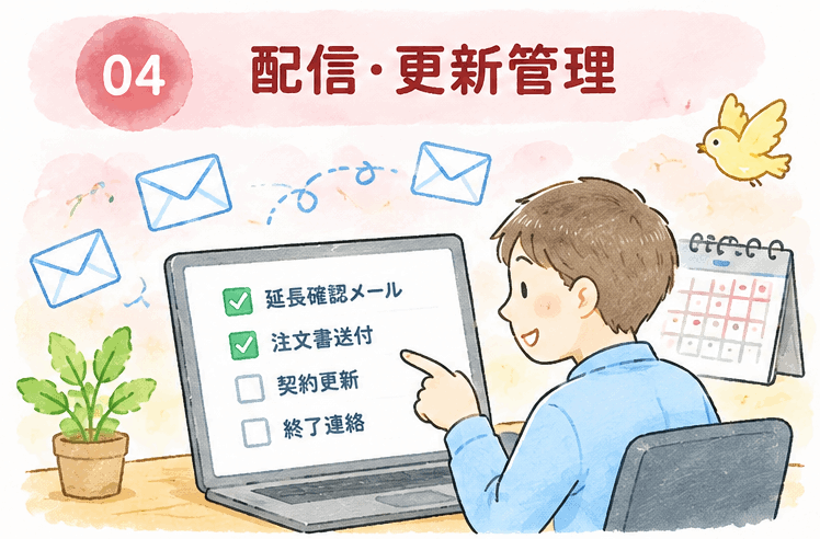 配信・更新管理のイラスト